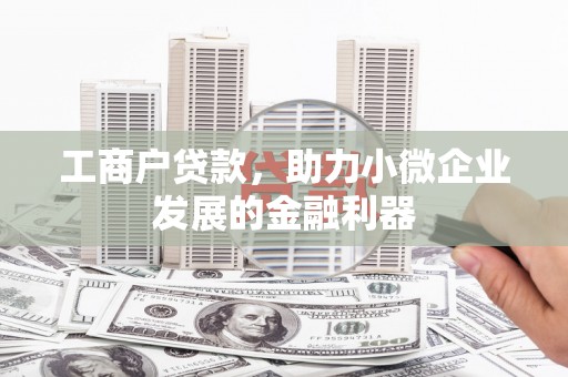 海伦工商户贷款,助力小微企业发展的金融利器 海伦工商户贷款,助力小微企业发展的金融利器
