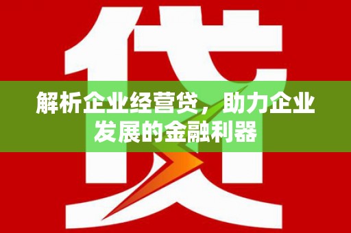海伦解析企业经营贷，助力企业发展的金融利器
