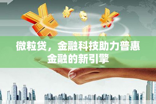 海伦微粒贷，金融科技助力普惠金融的新引擎