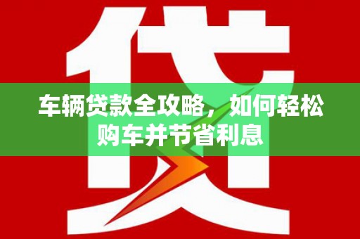 海伦车辆贷款全攻略，如何轻松购车并节省利息