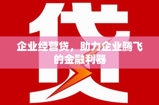 海伦企业经营贷，助力企业腾飞的金融利器